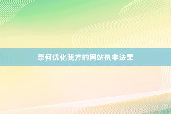 奈何优化我方的网站执非法果